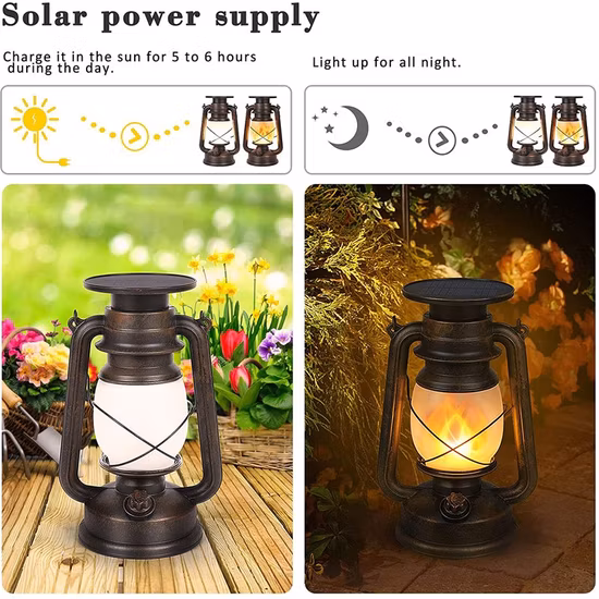 Outdoor Portable Table Lantern Retro Rechargeable LED Camping Lantern