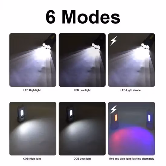 Warsun 2000 Lumen Sq03 Multifunctional Emergency Small Portable Pocket EDC Type C Rechargeable Torch COB LED Flashlight with Magnet