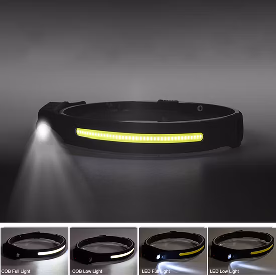 Brightenlux Customized Lightweight Waterproof Running Sensor Rechargeable COB LED Headlamp