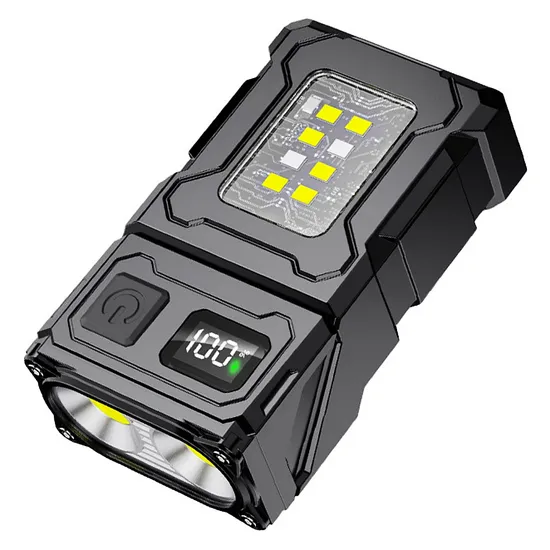 Multiple Usage 180 Degree Rotating Mini LED Torch Rechargeable Flashlight 